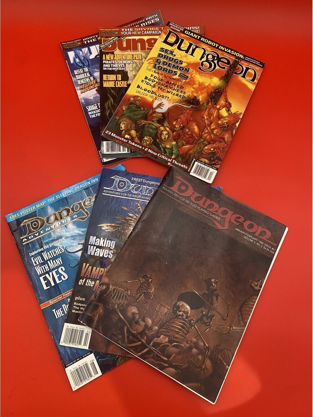 Dungeon Magazine Lot of 6 Different Issues from 1996-2006 - Dungeons & Dragons